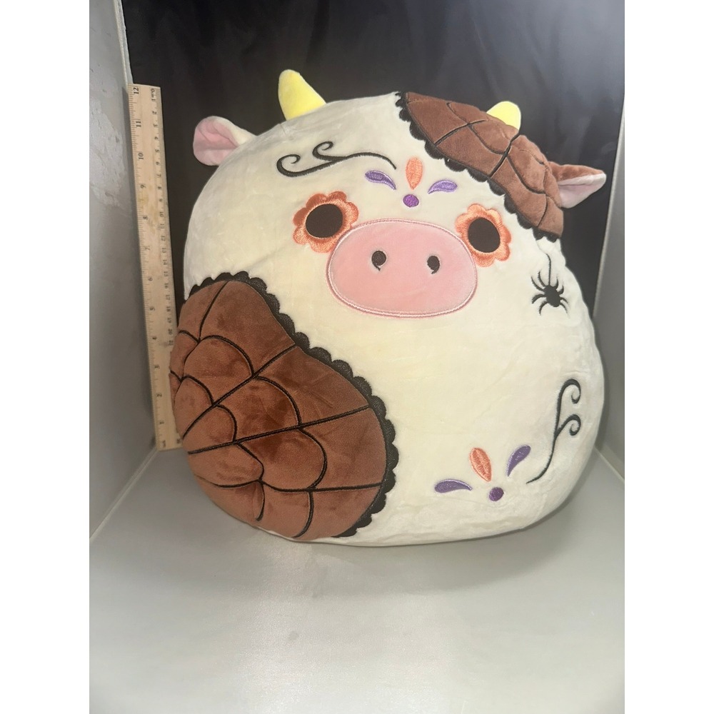 Squishmallows‎ Ronnie the Cow Dia de los Muertos Sugar Skull 12 Inch Halloween
